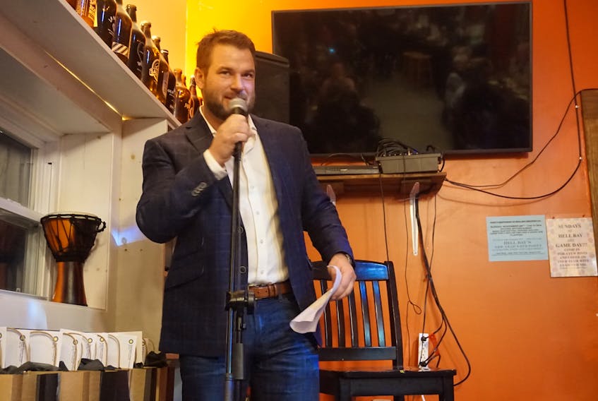 Jonathan Lloy is the president of the South Queens Chamber of Commerce and was one of the emcees at the Best of Queens 2017 event at the Hell Bay Brewing Company in Liverpool Nov. 24.