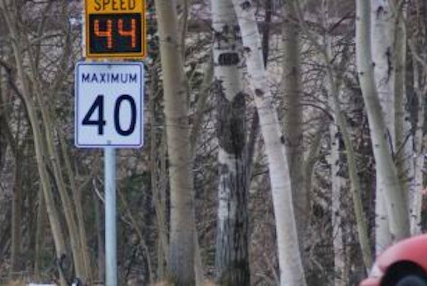 ['<p>Samantha Gardiner photo</p>\n<p>&nbsp;</p>\n<p>Digital signs like this one are being used in Grand Falls-Windsor to show drivers the speed they are travelling and, perhaps, prompting them to slow down.</p>\n<p>&nbsp;</p>']