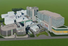 An aerial view of the proposed Halifax Infirmary expansion (November 2020). Images reflect design at a certain point in the development process and are not final.