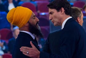 Liberal Leader Justin Trudeau (right), and to some extent NDP leader Jagmeet Singh, hammered Conservative party Leader Andrew Scheer and even Green party Leader Elizabeth May, over two wedge issues with ties to religion.