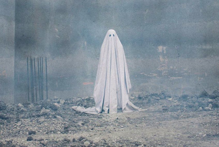 Casey Affleck in A Ghost Story, which is really more of a ghost's story, though still very unsettling.