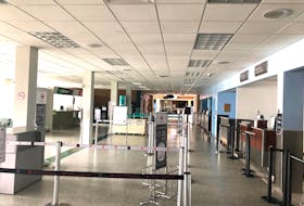 The empty areas at the Air Canada and WestJet locations at J.A. Douglas McCurdy Sydney Airport.  CONTRIBUTED/Sydney Airport Authority . 