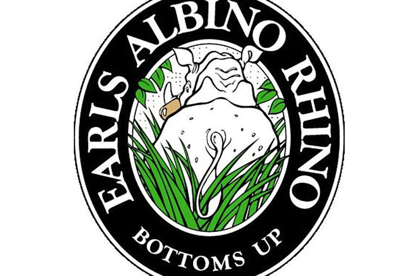 The label for Albino Rhino Ale made in 2012 for Earl's Restaurant in Western Canada. 