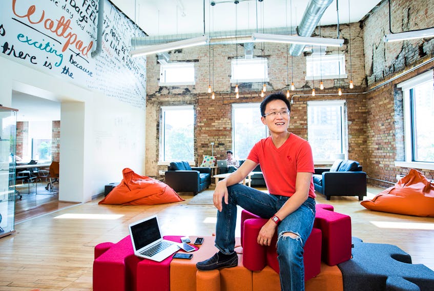  Allen Lau in the Toronto offices of Wattpad. In Halifax, the company will have a temporary home in the Volta incubator hub.
