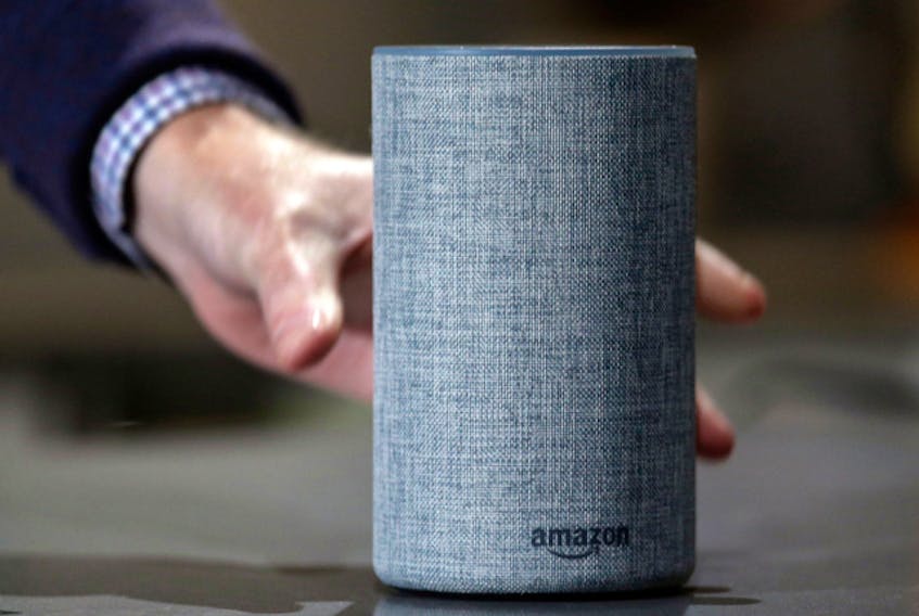  An Amazon Echo smart speaker.