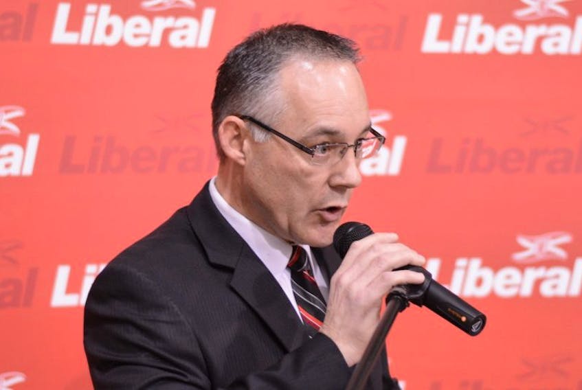 Kenny John Jackson, seen here speaking Sunday afternoon, will run on the Liberal ticket in the next provincial election against Jamie Bailie.