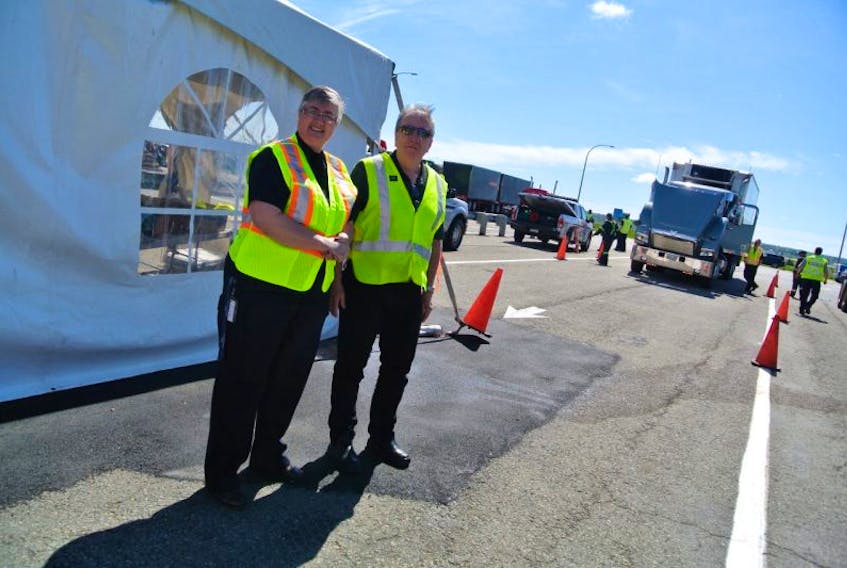 Nova Scotia Radio Operator Colleen Nesseth and Vehicle Compliance Director Raymond Beaton joined a team of inspection agencies during this month’s International Roadcheck put on by the Commercial Vehicle Safety Alliance. 