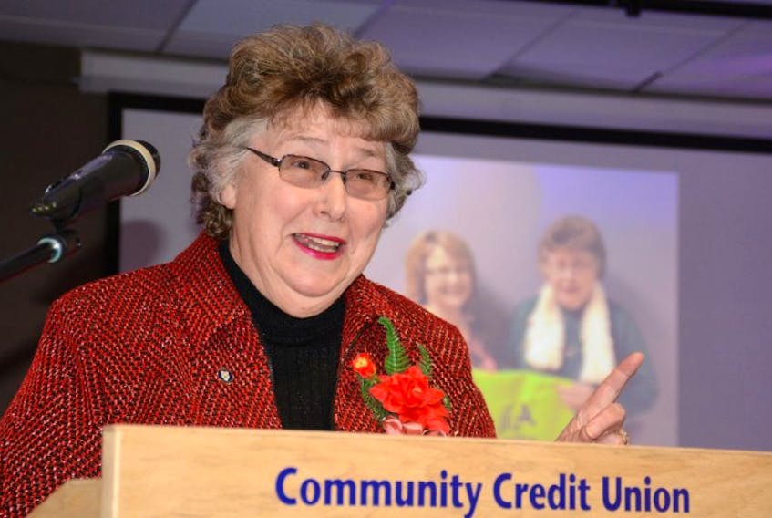 Being named Volunteer of the Year has made Joan Fowler feel a little bit like a celebrity. She talked about the fun she's had since being named the Volunteer of the Year during Tuesday's ceremony at the Community Credit Union Business Innovation Centre in Amherst.