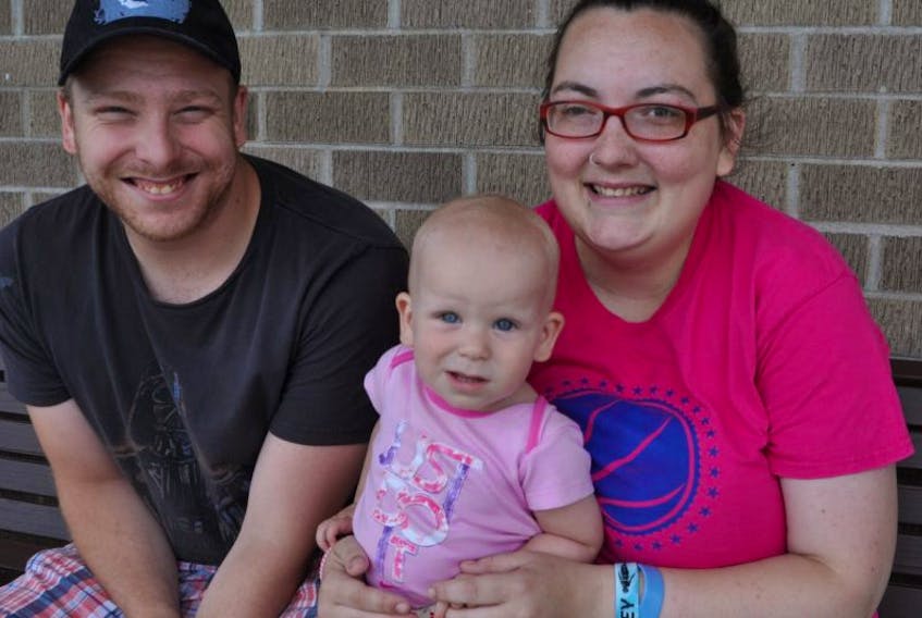 Thirteen-month-old Hazel Rhindress and her parents, Chris Rhindress and Holly Timmons, will return to the Toronto Sick Kids Hospital on Aug. 30, as she continues to fight retinoblastoma.