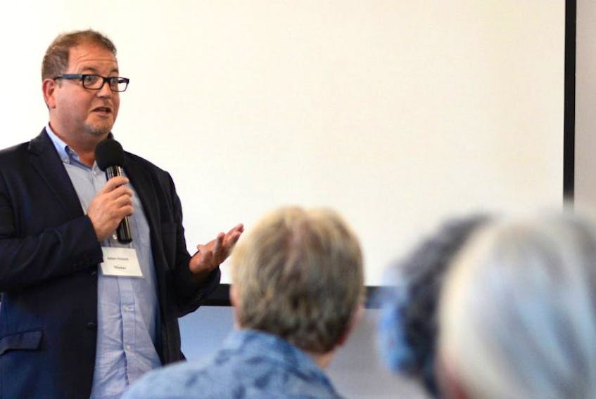 Dr. Adam Fenech, director of the Climate Research Lab at the University of Prince Edward Island, spoke at the 60th anniversary of the Pugwash Peace Conference Thursday night at the Peace Hall in Pugwash. The conference focused on the impact of climate change on our communities.