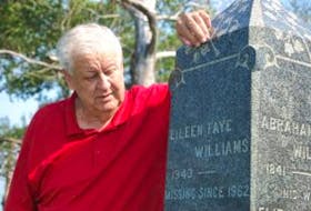 ['Eber Williams looks at a memorial that marks the disappearance of his sister, Eileen Faye Williams. The RCMPs Major Crime Unit plans to review the police investigations that have taken place since the then 19-year-old Island native disappeared in 1962 while hitchhiking on Wood Islands Hill. Guardian photo by Jim Day\n']