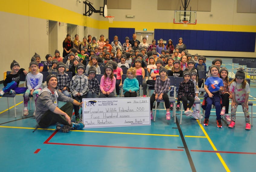 River Hebert District School students have collected more than 500 signatures for the Canadian Wildlife Federation’s Plastics Reduction Petition, an effort to reduce the amount of plastic in our oceans. Sean Brillant of the federation visited the school on Wednesday.