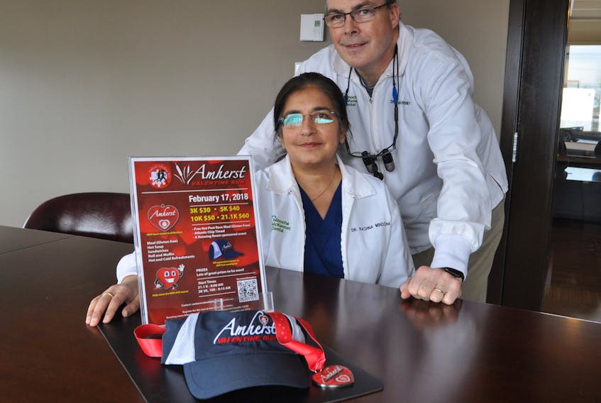 Rachna Minocha and Rick McKenney are looking forward to the fifth annual Amherst Valentine Run on Saturday, Feb. 17. Their dental clinic has been the event sponsor since its beginnings in 2014.