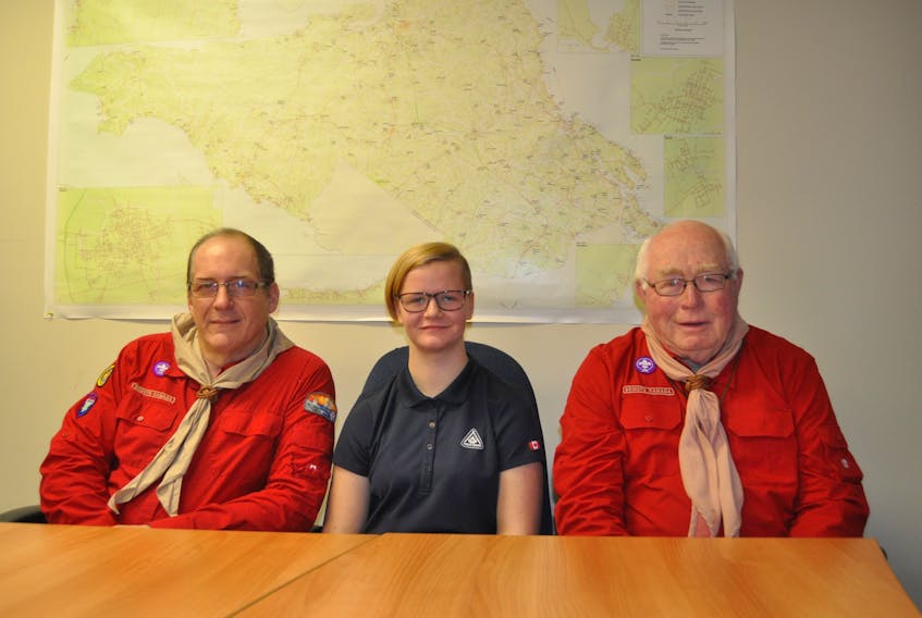 (From left) Frank Occomore, MacKenzie Sears and John MacKay are hoping to see scouting revitalized in Cumberland County, and are working toward that end. A new troop is expected to be up and running in Springhill by next month.