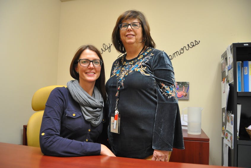 Carolyn d’Entremont (right) has retired after almost 24 years as executive director at Maggie’s Place Family Resource Centre in Amherst. Taking over will be Sarah MacMaster, no stranger to the centre or the community.