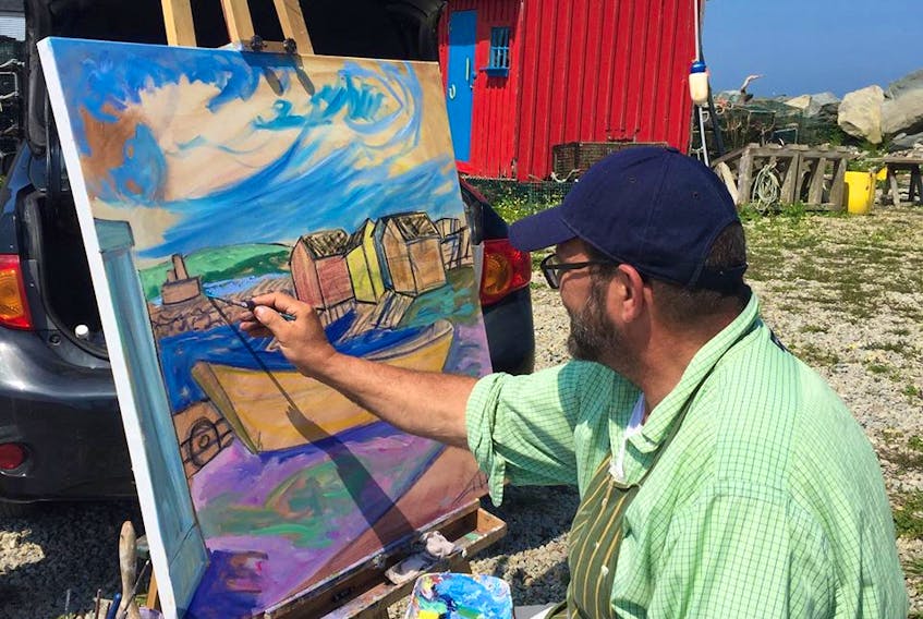 Andre Haines can often be found painting near the picturesque coastline of the South Shore. - Photo Contributed.