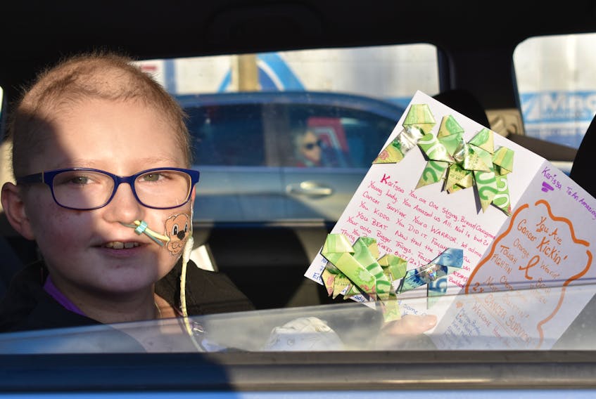 After 230 days in hospital for cancer treatments, Karissa Bezanson had a homecoming surprise waiting for her in Aylesford when the car the 15-year-old was travelling in went down Victoria Road en route to her grandparents’ house on Jan. 25.  