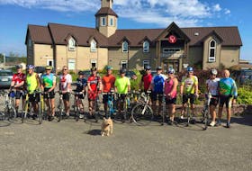 A group of cyclists prepares to take off on a three-day trip around the Cabot Trail for the annual Recovery Ride in Cape Breton. CONTRIBUTED 