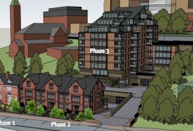 This screenshot of an image included in city council’s agenda package for Tuesday shows the revised proposal for 68 Queen’s Rd. -COMPUTER SCREENSHOT