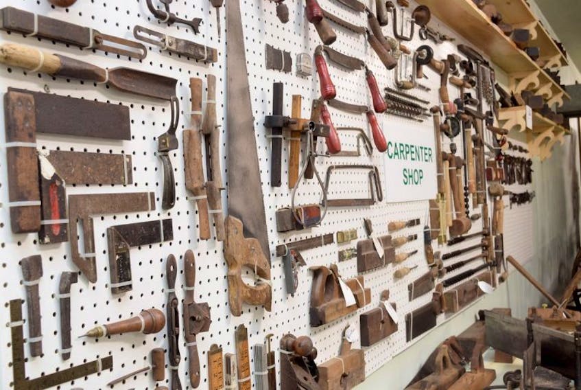 One corner of the Antique Farm Equipment Museum in Bible Hill is dedicated a “carpenter shop” and features numerous tools used in the trade over the years.