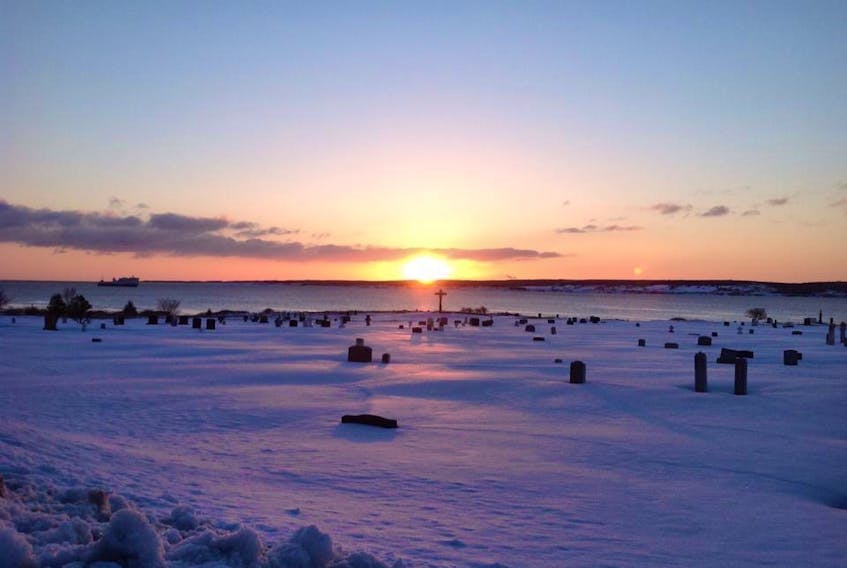 When Ruth Boudreau submitted this photo last week, I knew it would be a perfect picture to accompany my Easter column. Ruth snapped this stunning sunset over the cemetery from Shore road in Sydney mines Cape Breton. If you look closely, you’ll see the Newfoundland ferry on her way into North Sydney. Ruth wishes everyone a happy, safe Easter.