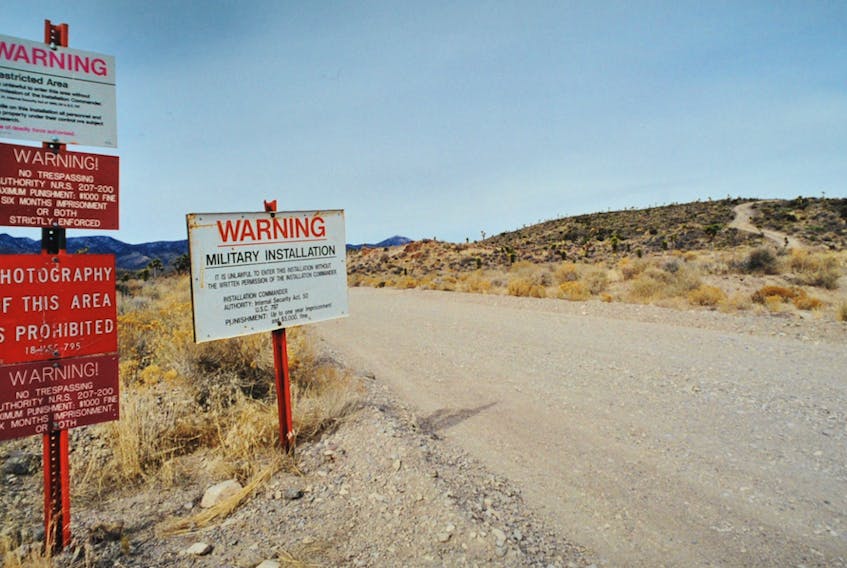 The photo, taken in 1999, shows the road to Area 51. David Pugliese photo.
