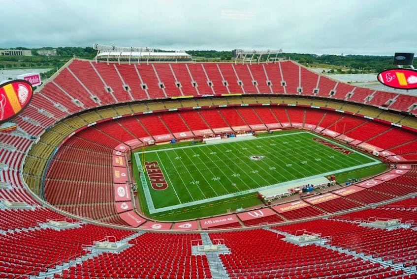 A general view of  Arrowhead Stadium, home of the Kansas City Chiefs.
