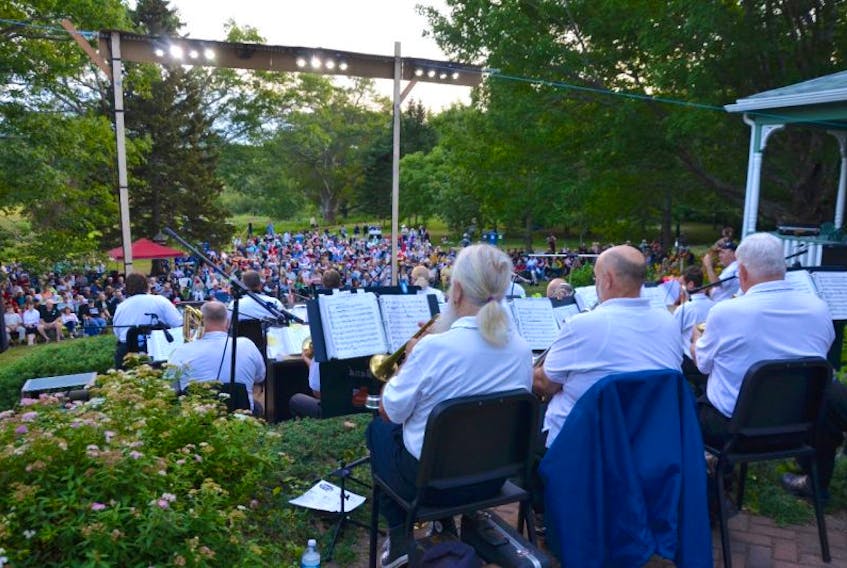 The Annapolis Big Band at last year’s Moonlight Concert in Paradise. About 1,000 people show up at the annual event that is a fundraiser for the local community hall. This year the concert is set for August 13 and it starts at 7:30 p.m.