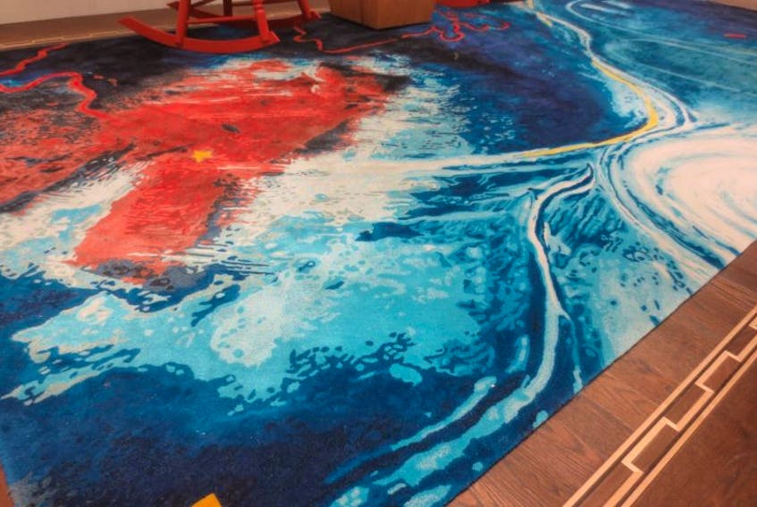 This large rug was reproduced from a painting by Annapolis County artist Wayne Boucher. The rug graces the floor of Canada’s High Commission in London. Boucher may now have an opportunity to travel to London to see his work.