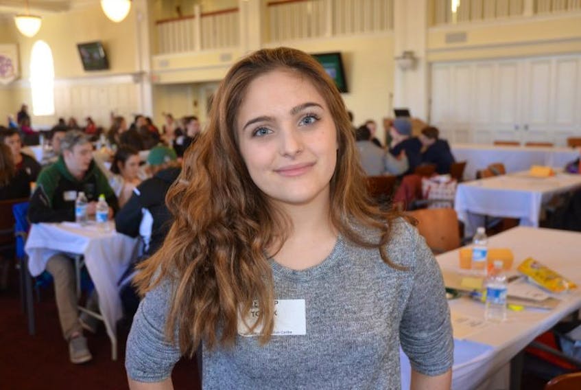 Annapolis West Education Centre Grade 11 student Zeynep Tonak, a participant in the ‘AVRSB@21C’ student innovation conference. Students were encouraged to employ the Four Cs -- critical thinking, creativity, collaboration, and communication.