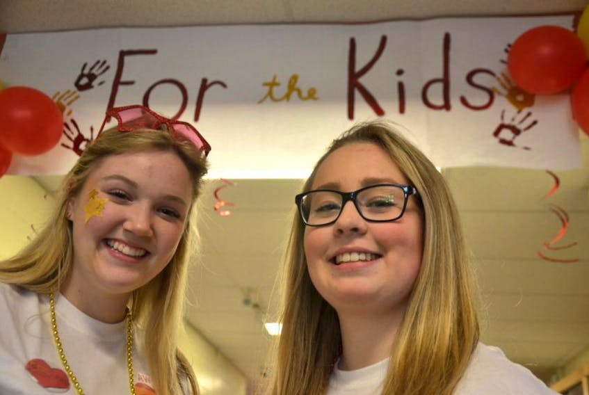 Gemma Tompkins, left, and Grace Longmire organized a Children’s Miracle Network Dance Marathon to raise money for the IWK. The two Grade 11 students at Annapolis West Education Centre, with help from scores of other students and the community, were able to raise more than $7,000.