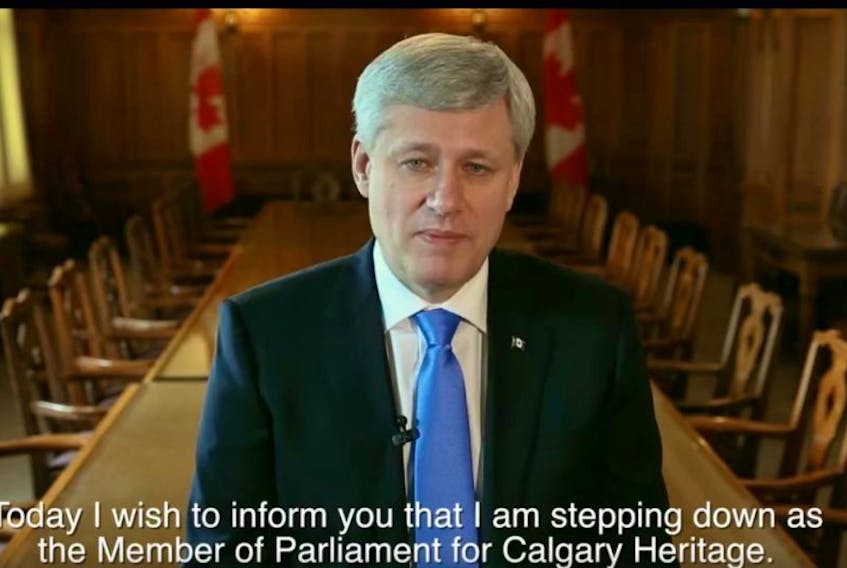 Former Prime Minister Stephen Harper announces his resignation from Parliament.