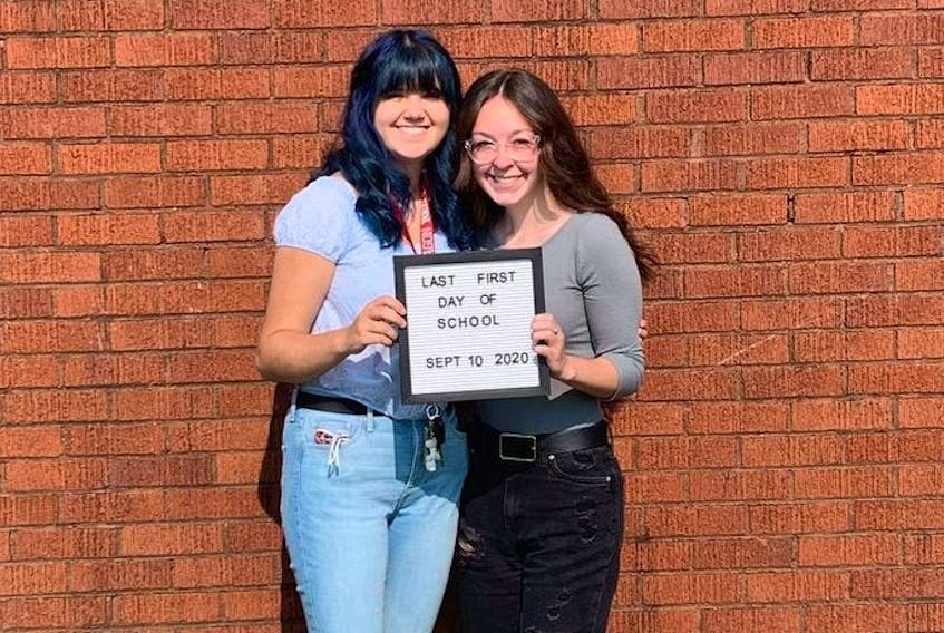Haley Stapleton (left) and Jordyn Bungay, Grade 12 students at John Burke High School in Grand Bank, say online learning doesn’t work for them. 
CONTRIBUTED