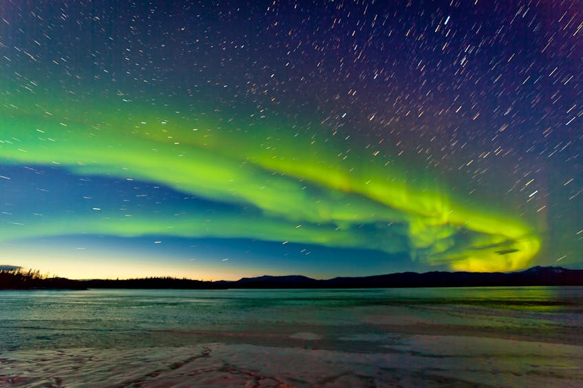 Illustration Northern lights - aurora borealis
