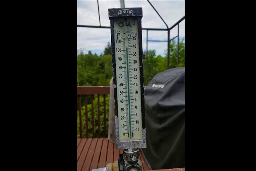 To be accurate, thermometers or sensors should never be in the sun. Ron Blizzard assured me that Blizzard really is his family name and that his thermometer was in the shade when the mercury soared to 39.5 in Saint John New Brunswick on July 23. The average high for that date is 22.1 degrees.