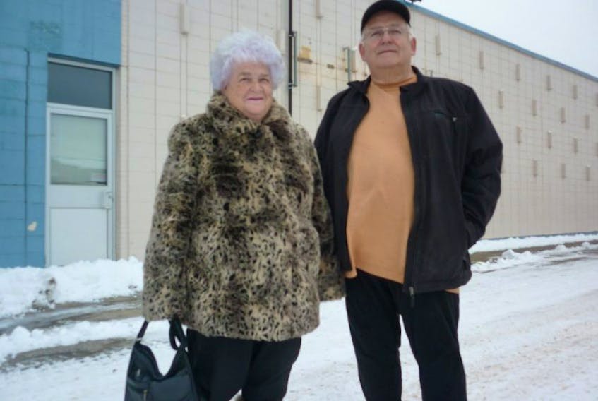Bernadette and Edward Daigle outside of the former Lo Lo Foods store that closed years ago. The Daigle’s are longtime residents of Wabush and say the time has come for another grocery store to be established in the community.