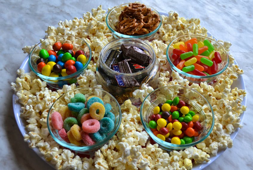 Gina Bell loves the idea of putting together a simple movie night snack board.