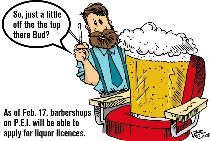 As of Feb. 17, barbershops on P.E.I. are able to apply for liquor licences. 
(Wade Babineau)
