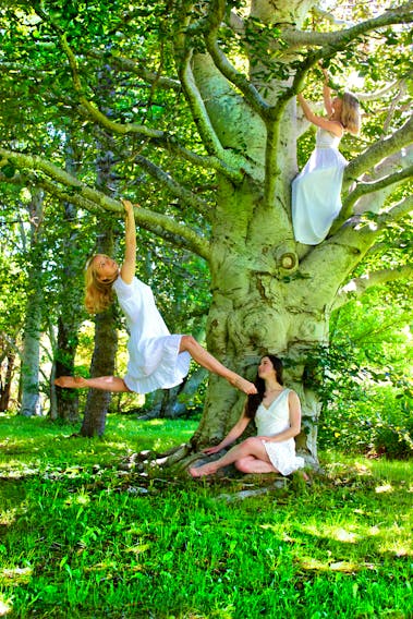 The production is a partnership between Neighbourhood Dance Works, Kittiwake Dance Theatre and DanceNL. Pictured left to right are dancers Anasophie Vallée, Hannah Drover and Stephanie Campbell. -CONTRIBUTED PHOTO BY ZOE VALLÉE 