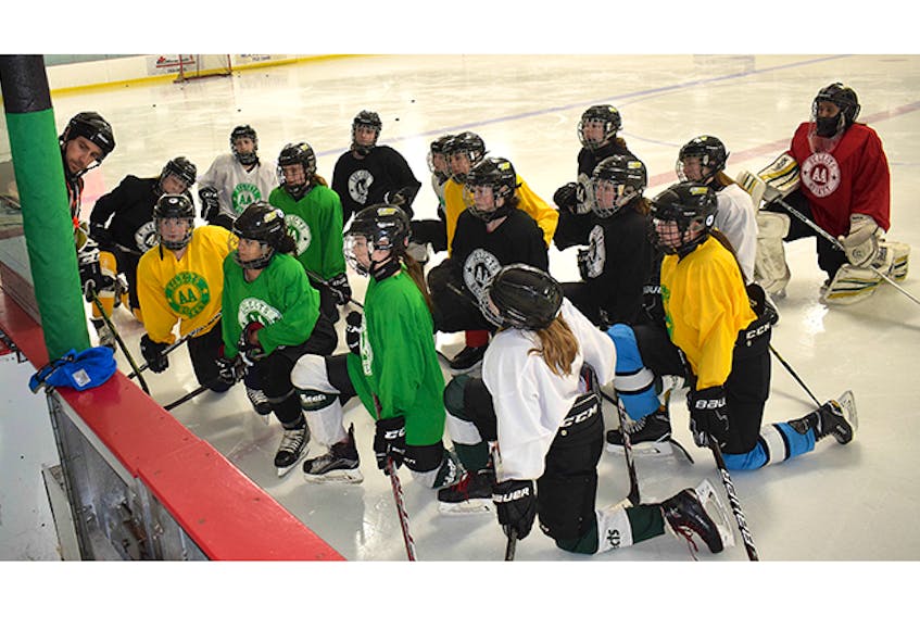 The Fundy Highland Bantam AA Selects at a recent practice.