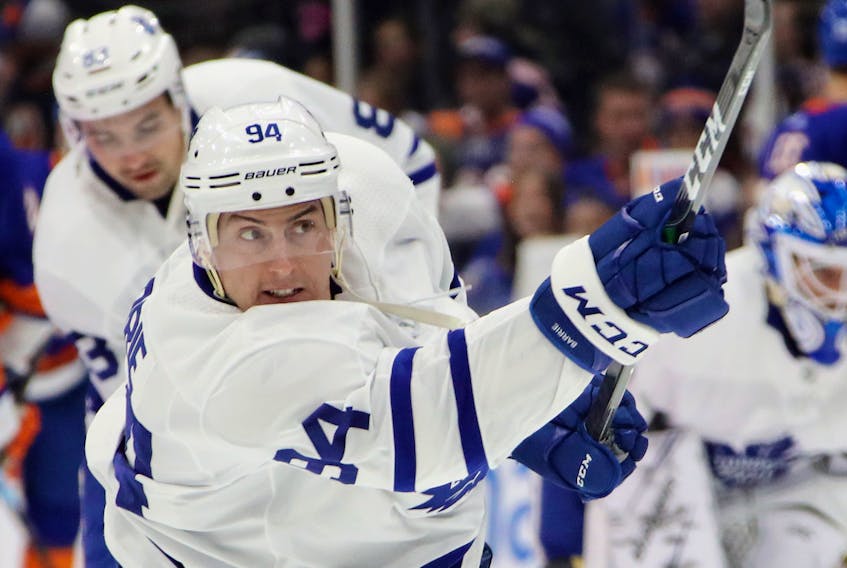 Maple Leafs defenceman Tyson Barrie has been held to five assists and no goals through 20 games. (GETTY IMAGES)