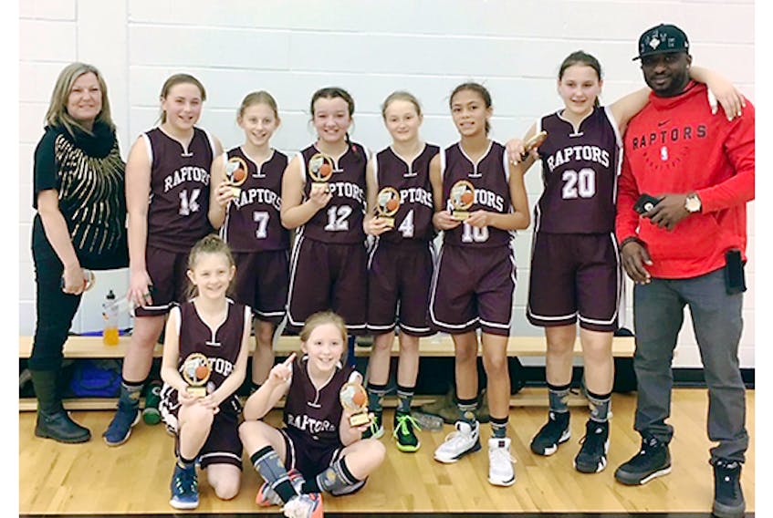 The Pictou County Raptors Bantam girls basketball team won the recent D4 Bedford Classic tournament.