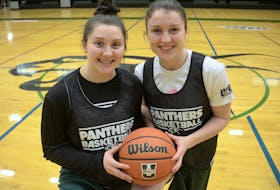 Reese Baxendale, left, and Jenna Mae Ellsworth are key contributors for the UPEI Panthers women’s basketball team. Jason Malloy/The Guardian