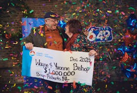 Wayne and Yvonne Bishop of Bay Roberts plan to use some of their $1-million prize to purchase the motorhome they’ve always had their eyes on. Photo courtesy Atlantic Lottery Corp. 