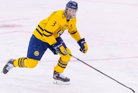 Bedford's Peter Diliberatore of Quinnipiac is shown in action against Bowling Green University during a non-conference NCAA Division 1 hockey game on Dec. 18. Rob Rasmussen / QUINNIPIAC