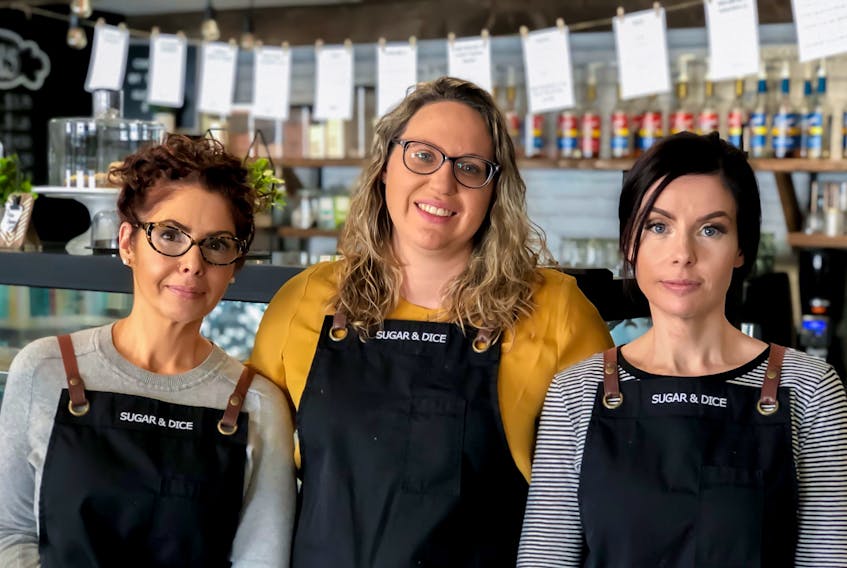 (L to R) Joanne Jones, Diana Parsons, and Denise Rogers are the co-owners of Sugar and Dice in Corner Brook. ASHLEE HILLIER PHOTO