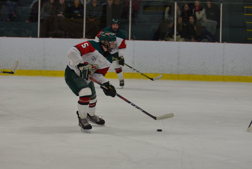 Rookie defenceman Zach Biggar had a goal and an assist for the Kensington Wild on Saturday night. The Wild defeated the Northern Moose from Bathurst, N.B., 6-1 in a New Brunswick/P.E.I. Major Midget Hockey League game in Kensington.