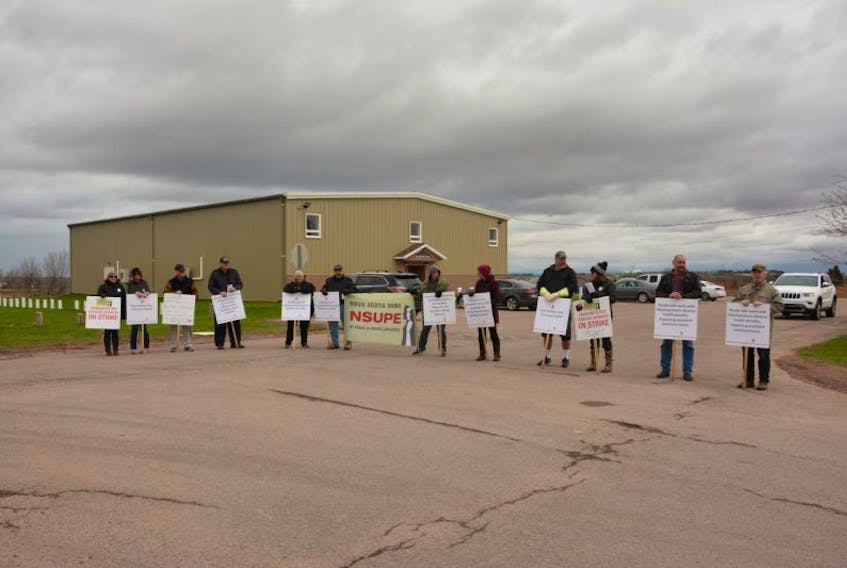 <p>Striking Canadian Blood Services workers moved their picket line from Charlottetown to Miscouche while a mobile blood clinic at the community recreation centre was being staffed by blood service workers from Nova Scotia during the lockout.&nbsp;</p>