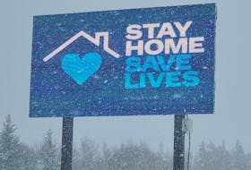 Scott MacKenzie decided to use the electronic sign he had leased, not to promote his businesses, but to encourage people to self-isolate and stop the spread of COVID-19. CONTRIBUTED