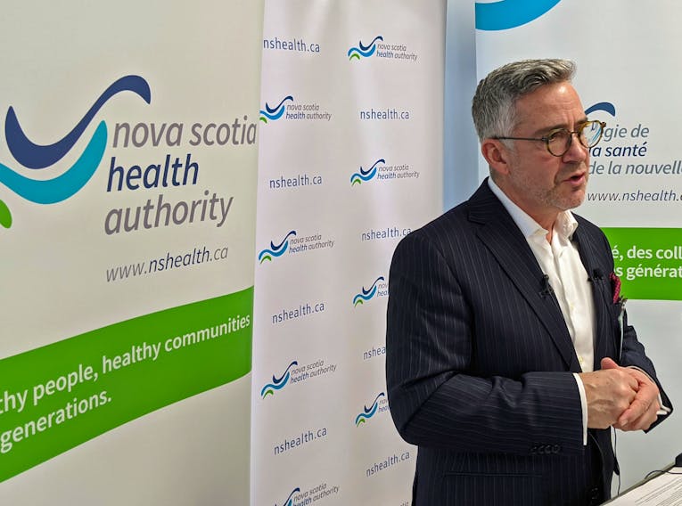 Dr. Brendan Carr, the new CEO of the Nova Scotia Health Authority, spoke to media Tuesday in Halifax.